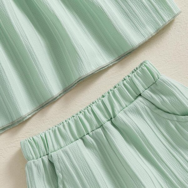 Baby Girl Summer Clothes 3D Flower Embroidery Smocked Tunic Top Casual Shorts Set 2Pcs Toddler Summer Outfit 9M-4Y - Image 7