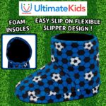 Kids Football Slipper Boots Boys Girls Fleece Lined Slippers House Shoe Booties - Image 4