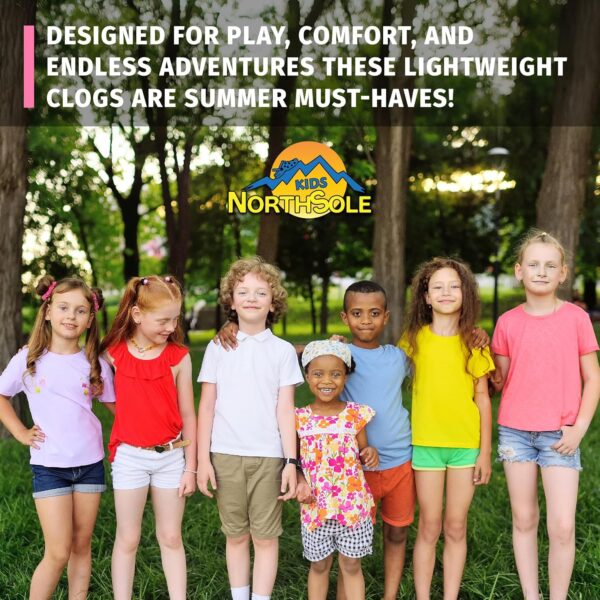 Girls Clogs Childrens Sandals with Removable Charms Kids Beach Pool Shoes - Image 8