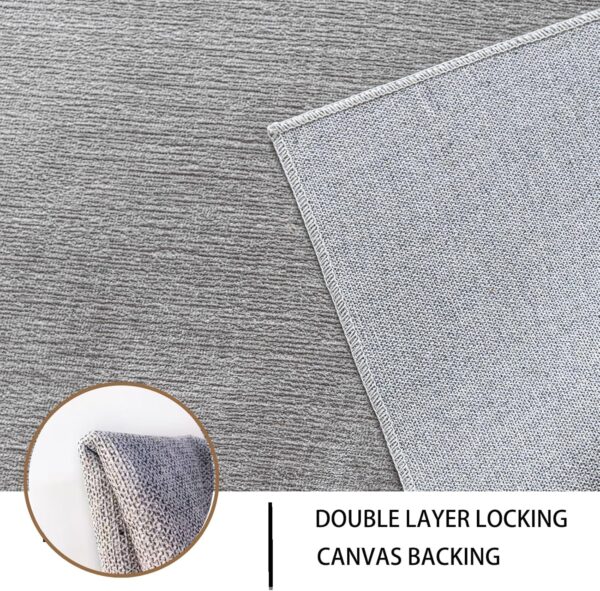 Ceneco Low Pile Rug,Grey Rug Living Room,Washable Short Pile Rugs for Bedroom,Non Slip Rugs for Dining,Thin Carpet for Kids Room,Office,Lounge Area Carpet (Grey, 60×120cm) - Image 3