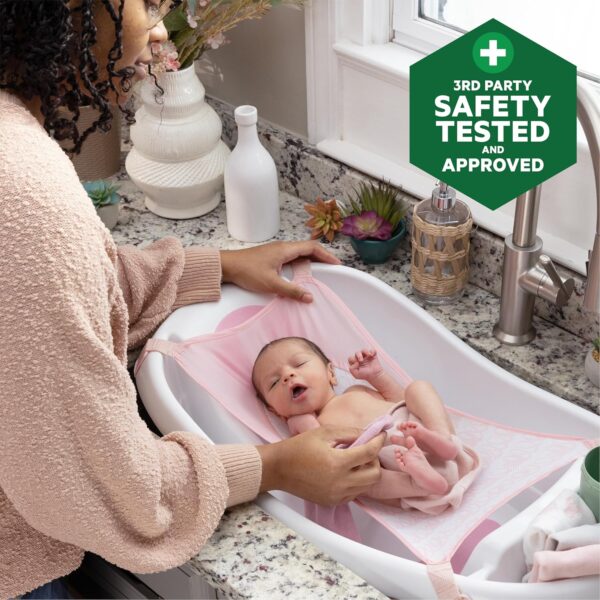 Summer by Ingenuity Comfy Clean Deluxe Newborn to Toddler Bather, 0-24 Months, Pink - Image 6