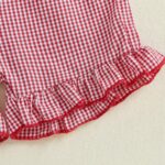 Baby Girl Outfit Strawberry Embroidery Short Sleeve T-Shirt Ruffle Plaid Shorts Toddler Summer Baby Clothes for Girls - Image 7
