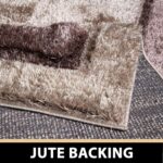 renoazul® Shaggy Washable High Pile Bordered Rug, 160 x 230 cm, Trani Brown, Shaggy Area Rug for Baby Room, Nursery or Kids Room - Image 4