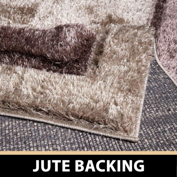 renoazul® Shaggy Washable High Pile Bordered Rug, 160 x 230 cm, Trani Brown, Shaggy Area Rug for Baby Room, Nursery or Kids Room - Image 4