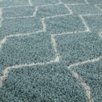 THE RUGS Modern Moroccan Design Living Room and Bedroom Rugs, Non-Shedding & Easy Care (Boho Duck Egg Blue/Ivory, 60x110 cm) - Image 6