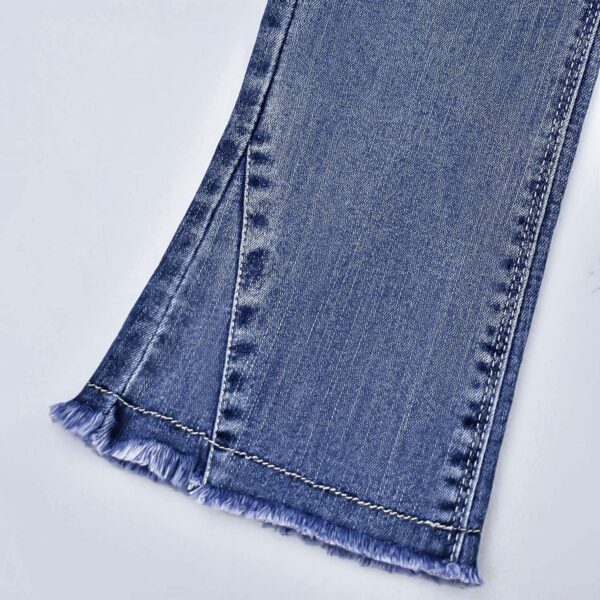 Peacolate 5-14 Years Little Big Girl Jeans Embroidered Denim Trousers Girls Wide Leg Jeans Spring Autumn Summer - Image 4