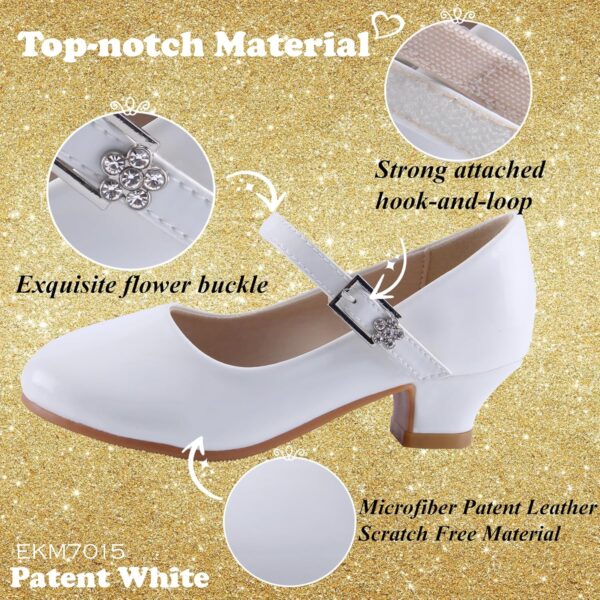 Princess Shoes Girls' Mary Jane Shoes - High Heel Girls Party Shoes - Wedding Party Girls Communion Shoes Ides Flower Girl Shoes - Versatile Flat Shoes - Image 5