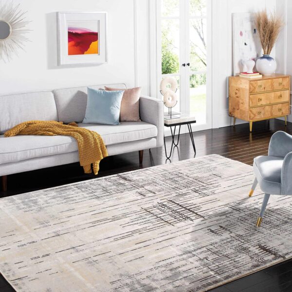 Tinyboy-hbq Area Rug Living Room Rugs Grey Modern Luxury Rug Soft Short Pile Carpet Modern Style Decorative Rugs for Living Room Bedroom (Grey/Beige, 120 x 160 cm) - Image 5