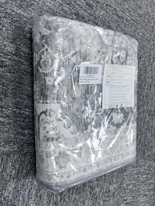 GENIMO Bohemian Rug 160x230cm Grey - Machine Washable Non-Slip Large Area Rug, Fade-Resistant Vintage Carpet for Living Room Bedroom | Non-Shedding Boho Design - Image 9