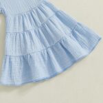 Toddler Girl Summer Clothes Smocked Ruffle Camisole Tank Shirts Wide-Leg Flared Pants Set 2Pcs Bell Bottoms Outfit - Image 6