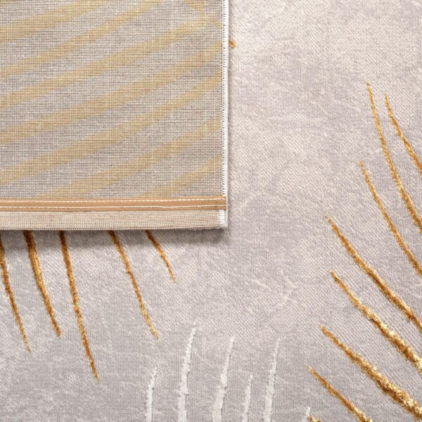 TT Home Low Pile Rug Area Rug Livingroom Carpet Square 3D Abstract Pattern, colour:Grey Gold, Size:80x300 cm - Image 4