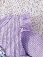 Toddler Baby Girl Clothes Ruffle Tops with Bow and Butterfly Print Pants 2Pcs Clothing Set - Image 3