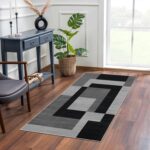 AMEHA Rugs Living Room – Milo Black & Grey Area Rugs for Bedroom Small Bedside Mat40x60 cm Modern Kitchen Carpet - Geometric Style Durable Super Soft Non Slip Non Shedding Floor Rug Easy Clean - Image 9