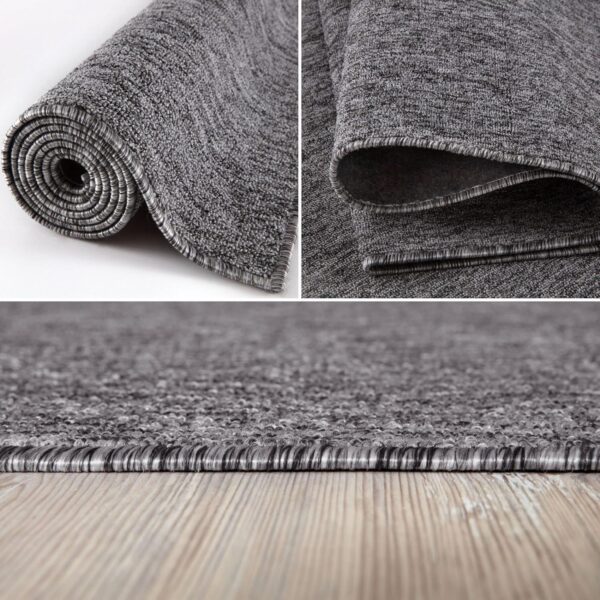 THE RUGS Low Pile Area Rugs – Modern Indoor Rugs for Living Room, Bedroom, Dining Room, Entryway – Non-Shedding (Grey, 60x110 cm) - Image 5