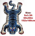 5x3.3ft Tibetan Tiger Area Rug Tufted High Pile XLarge Indoor Machine Washable Carpet with Nonslip TPR Backing - Bedroom, Bathroom, Living & Dining Room Home Décor - Image 5