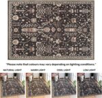 Arty Rugs Machine Washable Rug, 200x290cm, 75% Recycled Cotton, Short Pile, Non-Slip Backing, Non-Shedding, Area Rugs for Living Room, Bedroom, Kitchen, Hallway, Office, Charcoal Black - Image 7