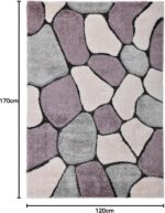 Rugs4Sale 4cm Thick Pile Super Soft Shaggy Modern Area Living Room 3D Pattern Non-Shedding. Ideal For Bedroom, Hall, Kids Baby Room, Indoor & Outdoor Rugs Hallway Runners Carpet Mat(120x170cm) - Image 2