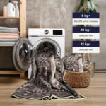 Arty Rugs Machine Washable Rug, 240x330cm, 75% Recycled Cotton, Short Pile, Non-Slip Backing, Non-Shedding, Area Rugs for Living Room, Bedroom, Kitchen, Hallway, Office, Beige & Indigo Blue - Image 5