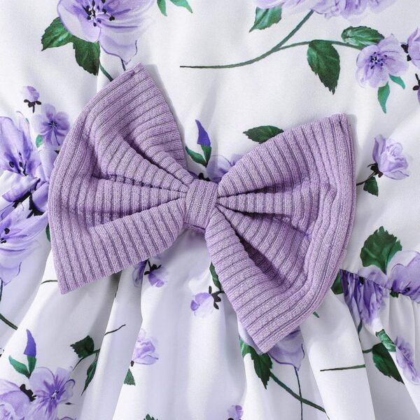 Girl Dress Toddler Long Sleeve Dresses A-line Floral Casual Party Dress with Cardigan Sets for Little Big Kids 4-13 Years - Image 5