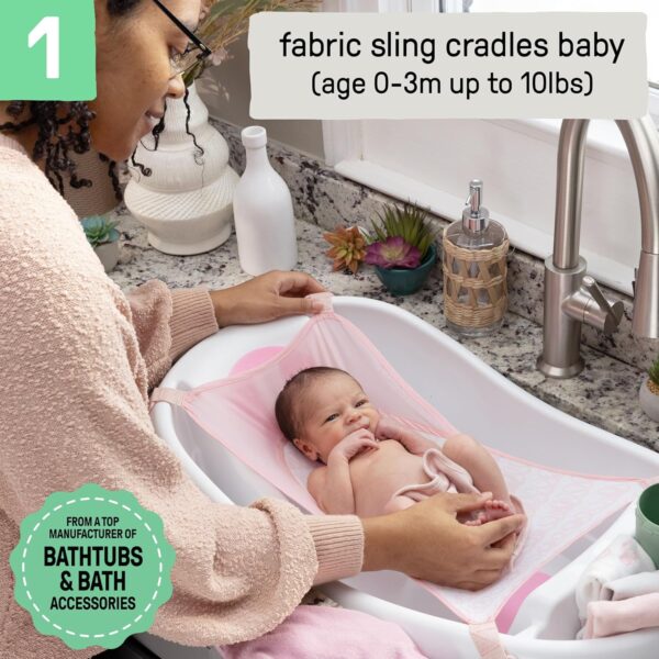 Summer by Ingenuity Comfy Clean Deluxe Newborn to Toddler Bather, 0-24 Months, Pink - Image 3