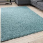 THE RUGS Living Room Rug - Shaggy Soft And Elegant Carpets For The Bedrooms And Kitchen, Easy To Clean, Many Different Sizes (60x110 cm, Duckegg Blue)
