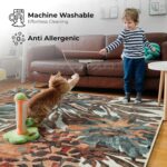 Arty Rugs Machine Washable Rug, 240x330cm, 75% Recycled Cotton, Short Pile, Non-Slip Backing, Non-Shedding, Area Rugs for Living Room, Bedroom, Kitchen, Hallway, Office, Peach & Dark Khaki - Image 2