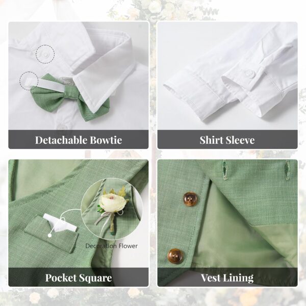 Volunboy Baby Boys 4-Piece Formal Suit, Toddler Waistcoat Wedding Party Birthday Dress Gentleman Suit - Image 5