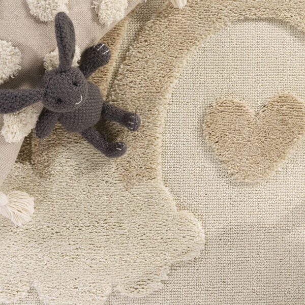 TT Home Kids Rug Carpet for Children Nursery Decor Boy Girl Soft 3D Sun Modern Soft, colour:Dark Cream Sand, Size:120 cm round - Image 3