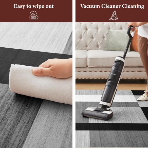 Imperial Rooms Rugs for Bedroom - Printed Area Rugs Living Room 80x150 Cm - Geometric Style Modern Floor Carpet Super Soft Milo Black and Grey Extra Large Rug Easy to Clean - Image 3