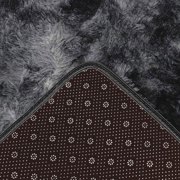 ASIinnsy Area Rugs Soft Fluffy Shaggy Rugs Living Room Grey Large Modern Plush Rug High Pile Non-Slip Bedroom Carpet Floor Mat Nursery Bedside Rug (Black Grey, 80 x 120 cm) - Image 7