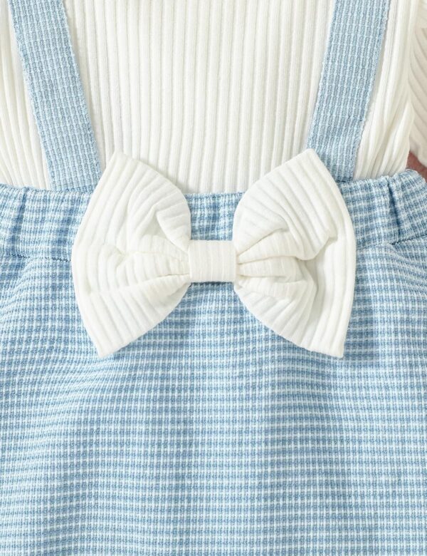 Haokaini Baby Girl Clothes Newborn Romper Dress Long Ruffle Sleeve Outfits Floral Suspender Skirt Overall Infant Jumpsuit Set - Image 5