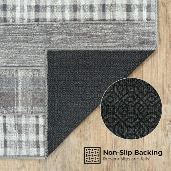 Arty Rugs Machine Washable Rug, 200x290cm, 75% Recycled Cotton, Short Pile, Non-Slip Backing, Non-Shedding, Area Rugs for Living Room, Bedroom, Kitchen, Hallway, Office, Silver Grey - Image 3