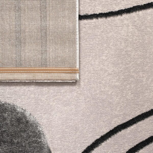 TT Home Low Pile Rug Area Rug Livingroom Carpet Square 3D Abstract Pattern, colour:Grey Cream, Size:80x300 cm - Image 4