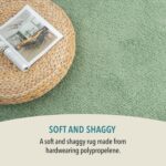 Rugs and More City Shaggy Living Room Rug - Classic Area Rug for Bedrooms or Lounge, Durable Shaggy Rug, Mint Soft Low Pile, Easy to Care, Sound Insulating (Olive, Green - 120x170cm) - Image 3