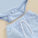 Newborn Baby Girl Clothes Set Short Sleeve Solid Romper Tops + Bloomers Shorts Infant Outfits Set - Image 4