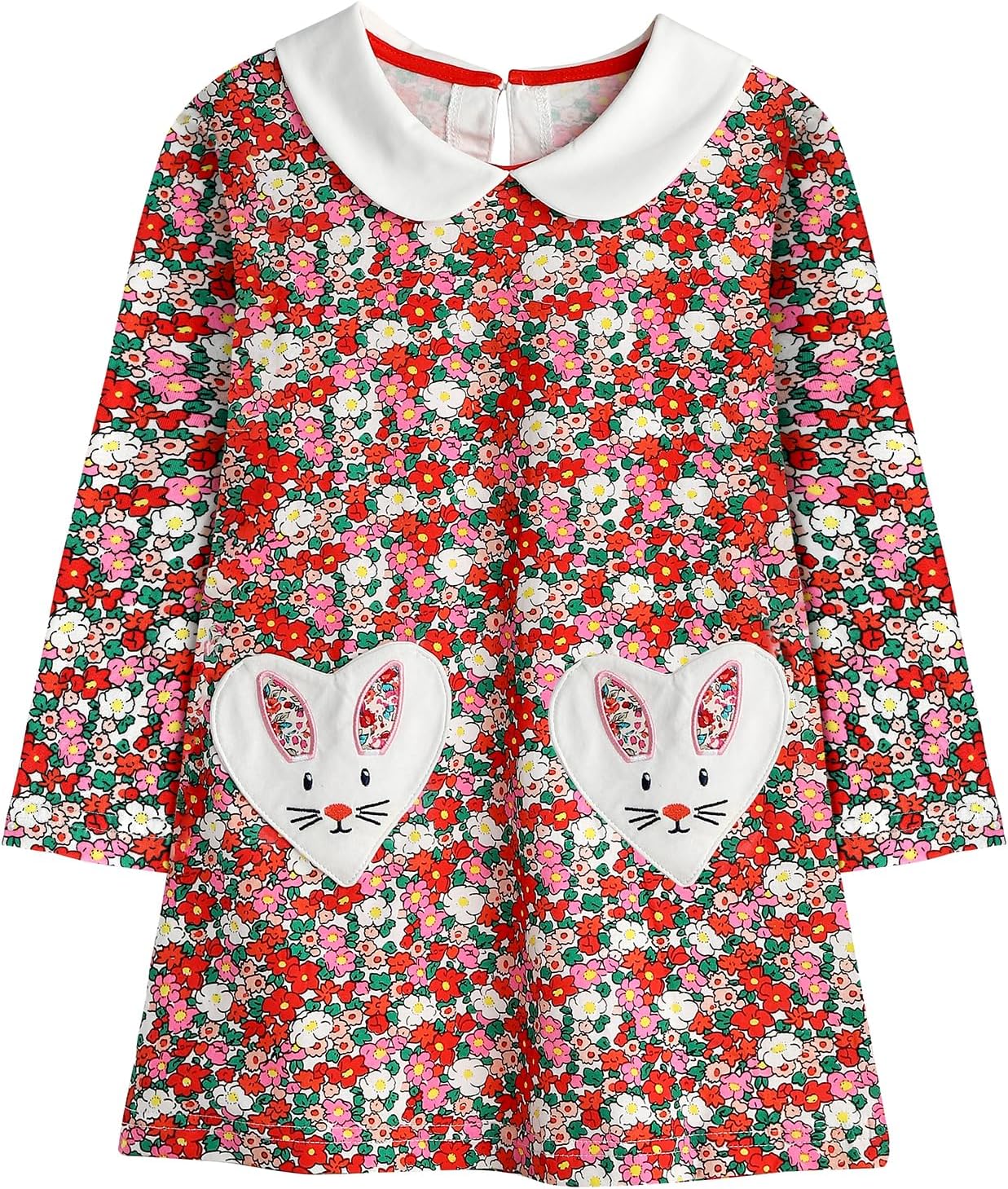 91egyfDn-ZL._AC_SL1500_.jpg KAKU NANU Girls' Dresses Long Sleeve 2-7 Years Cotton Baby Girl Dress Tops A-Line Cartoon Casual Dresses - Image 1