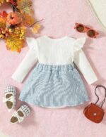 Haokaini Baby Girl Clothes Newborn Romper Dress Long Ruffle Sleeve Outfits Floral Suspender Skirt Overall Infant Jumpsuit Set - Image 8