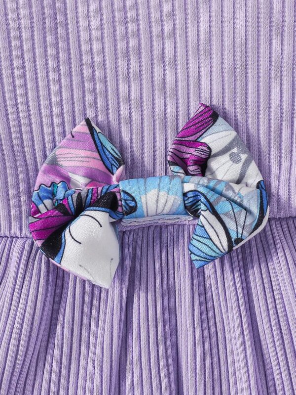 Toddler Baby Girl Clothes Ruffle Tops with Bow and Butterfly Print Pants 2Pcs Clothing Set - Image 4