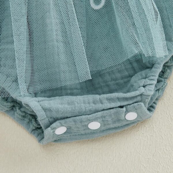 Newborn Baby Girls First Birthday Outfits Letter Floral Embroidery Romper Dress Long Sleeve Jumpsuits with Bowknot Headband Toddler Infant Girls Clothes - Image 6