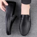 Men's Loafers Flat Breathable Casual Leather Moccasins Handmade Slip On Driving Business Shoes - Image 7