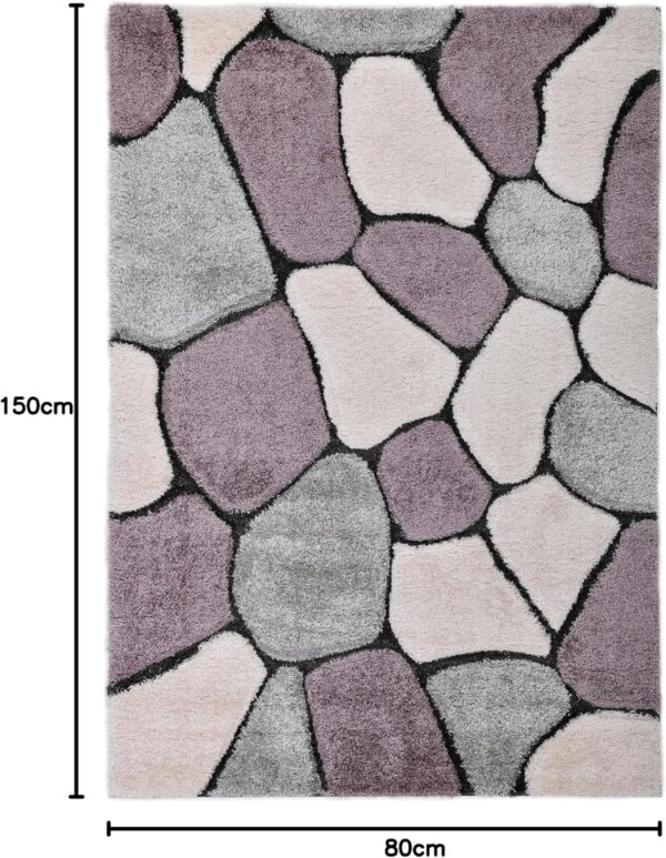 Rugs4Sale 4cm Thick Pile Super Soft Shaggy Modern Area Living Room 3D Pattern Non-Shedding. Ideal For Bedroom, Hall, Kids Baby Room, Indoor & Outdoor Rugs Hallway Runners Carpet Mat(80x150cm) - Image 2