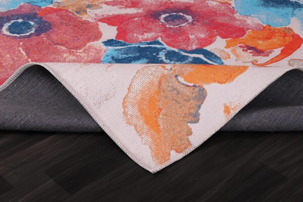 DAPHNE HOME DECOR Machine Washable Area Rugs, 120X180 CM, For Kitchen, Bedroom, Dining Room and Living Room Non Slip Area Rugs | Soft Short Pile | Kid Pet Friendly Rug (Floral - Daisy) - Image 2