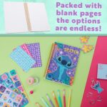 Disney Stitch DIY Journal Kit for Kids Teens A5 Diary Art Supplies Stickers Sticky Notes Keyring Coloured Pens Arts and Crafts Stitch Gifts - Image 3