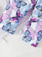 Toddler Baby Girl Clothes Ruffle Tops with Bow and Butterfly Print Pants 2Pcs Clothing Set - Image 7