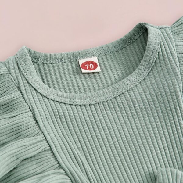 JiAmy Baby Girl Clothes Newborn Floral Embroidery Mesh Tulle Romper Toddler Ruffle Short Sleeve Bodysuit Spring Summer Baby Girl Dress for 0-24 Months - Image 3