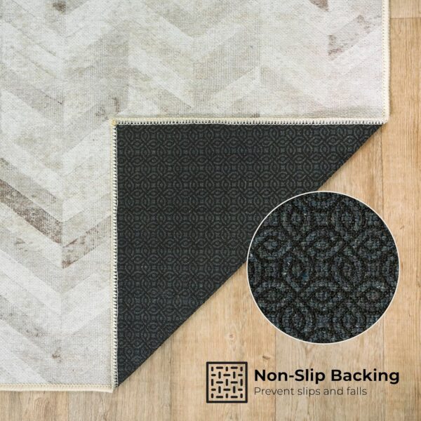 Arty Rugs Machine Washable Rug, 122x170cm, 75% Recycled Cotton, Short Pile, Non-Slip Backing, Non-Shedding, Area Rugs for Living Room, Bedroom, Kitchen, Hallway, Office, Antique Beige - Image 3