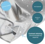 Baby Wrap Carrier Light Grey with Stars – Baby Carrier for Newborns and Babies Up to 15Kg – Made of Soft Cotton… - Image 4