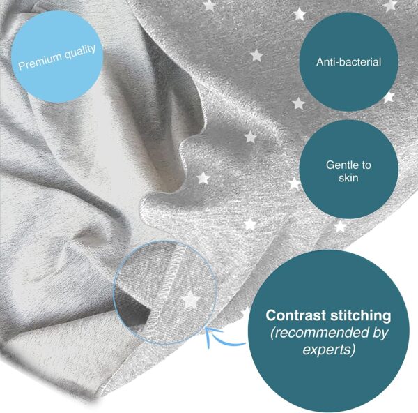 Baby Wrap Carrier Light Grey with Stars – Baby Carrier for Newborns and Babies Up to 15Kg – Made of Soft Cotton… - Image 4