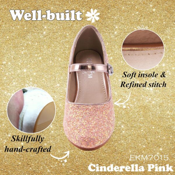 Princess Shoes Girls' Mary Jane Shoes - High Heel Girls Party Shoes - Wedding Party Girls Communion Shoes Ides Flower Girl Shoes - Versatile Flat Shoes - Image 4