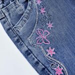 Peacolate 5-14 Years Little Big Girl Jeans Embroidered Denim Trousers Girls Wide Leg Jeans Spring Autumn Summer - Image 3